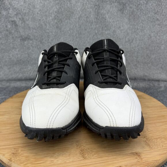 Nike Golf Shoes Mens Size 7.5 White Black Leather Spiked Sneakers 336040-101 main image 8